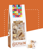 Sachet de 200g de nougats mélangés, emballés individuellement en quatre saveurs.