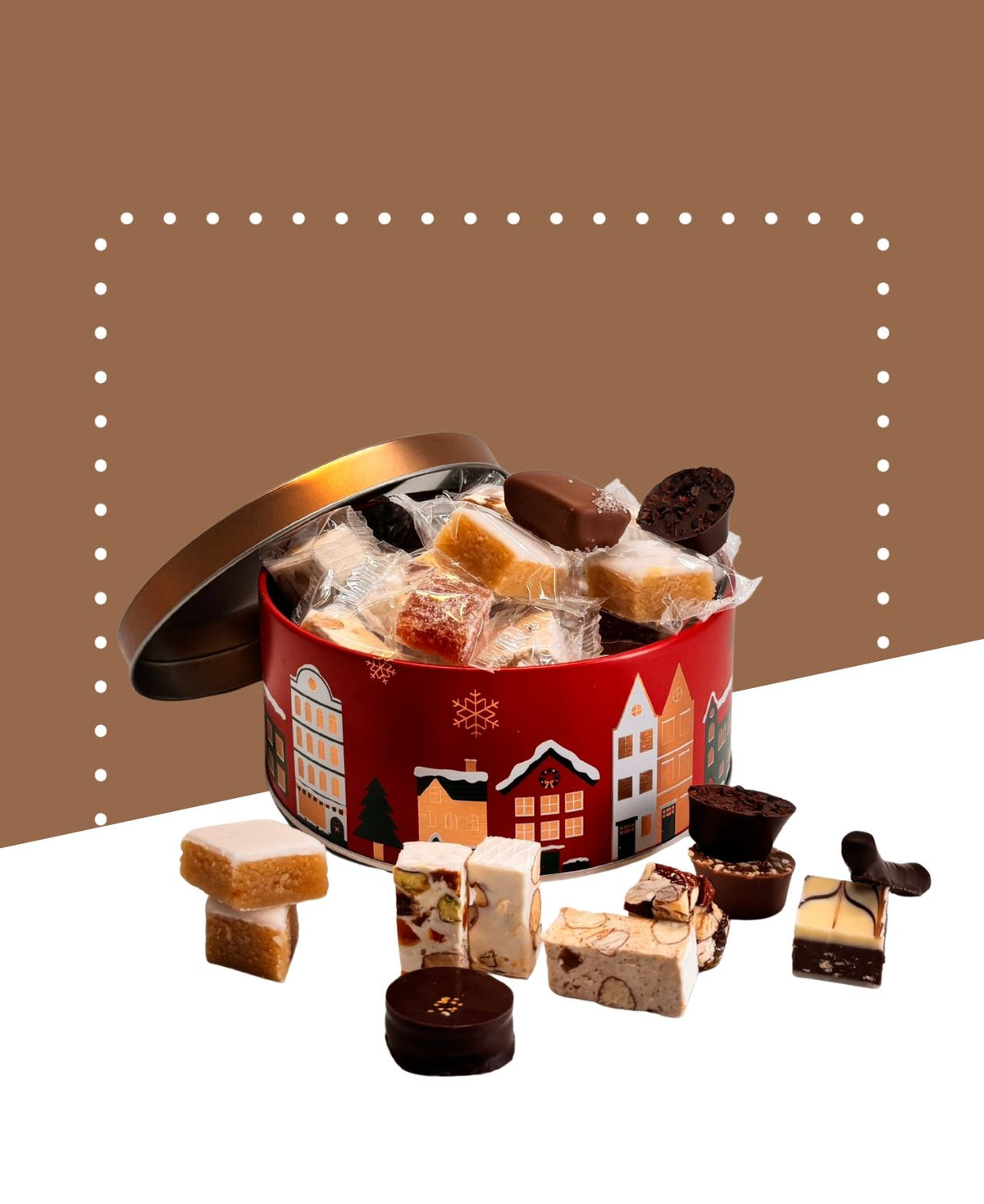 Boîte en métal Rouge "Souvenirs de Noël"