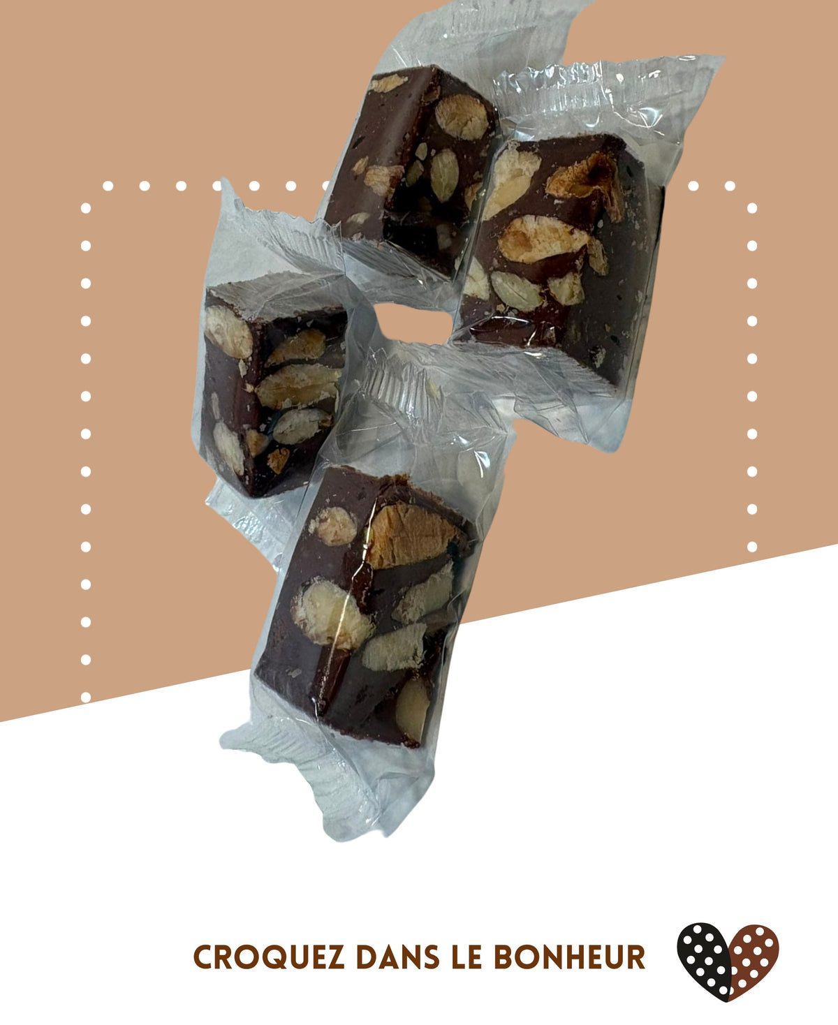 La Gâtée - Nougat blanc au chocolat barre 100g