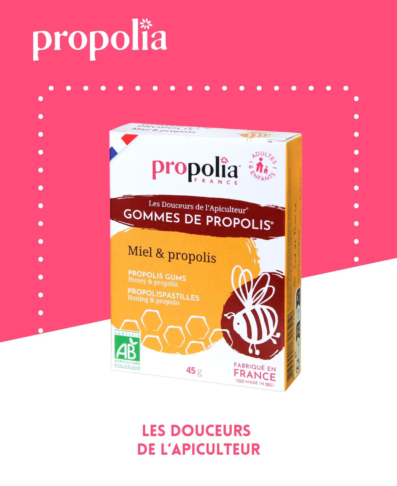 Gommes de Propolis Miel Bio