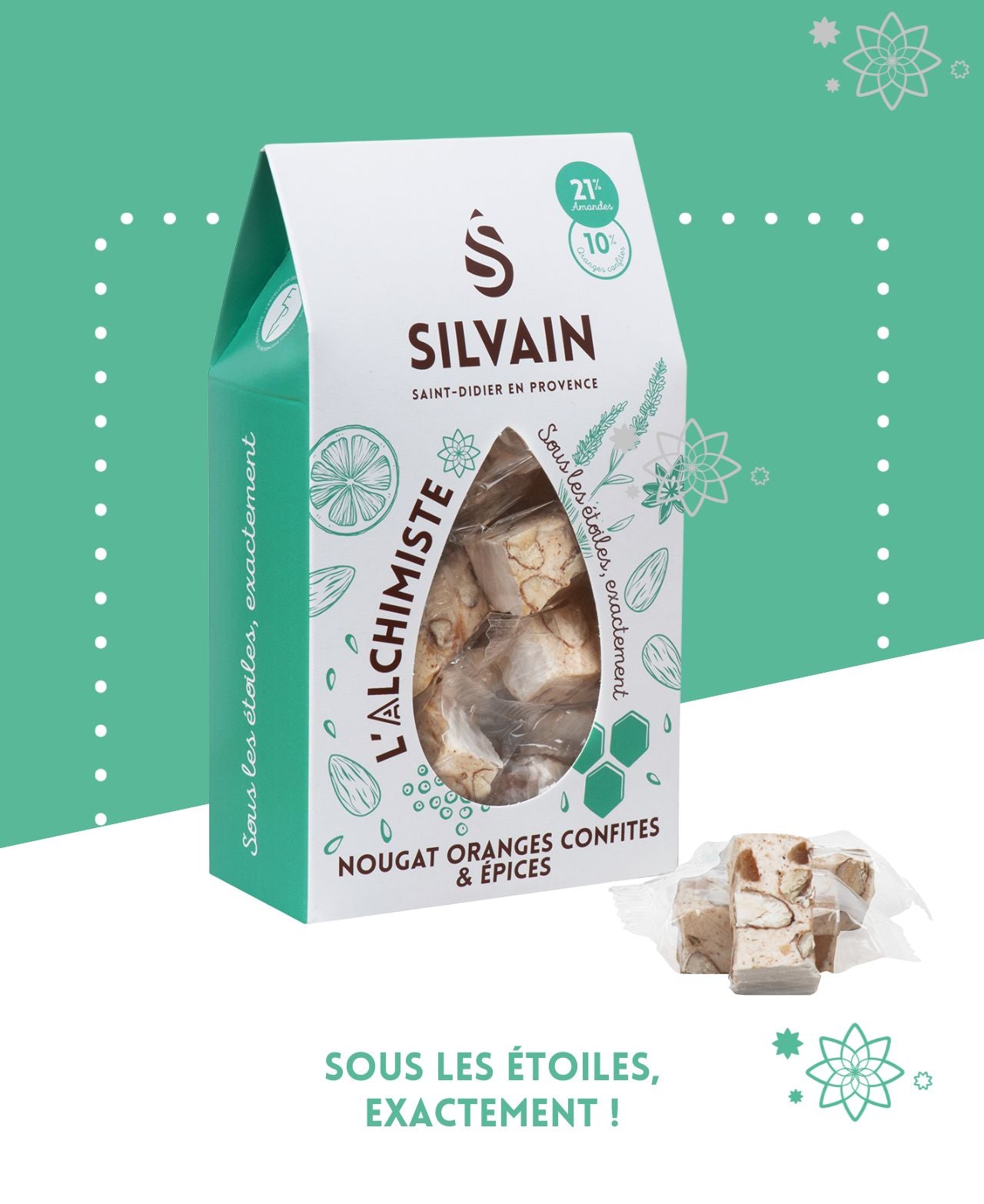 L'alchimiste - Nougat blanc aux épices et oranges confites