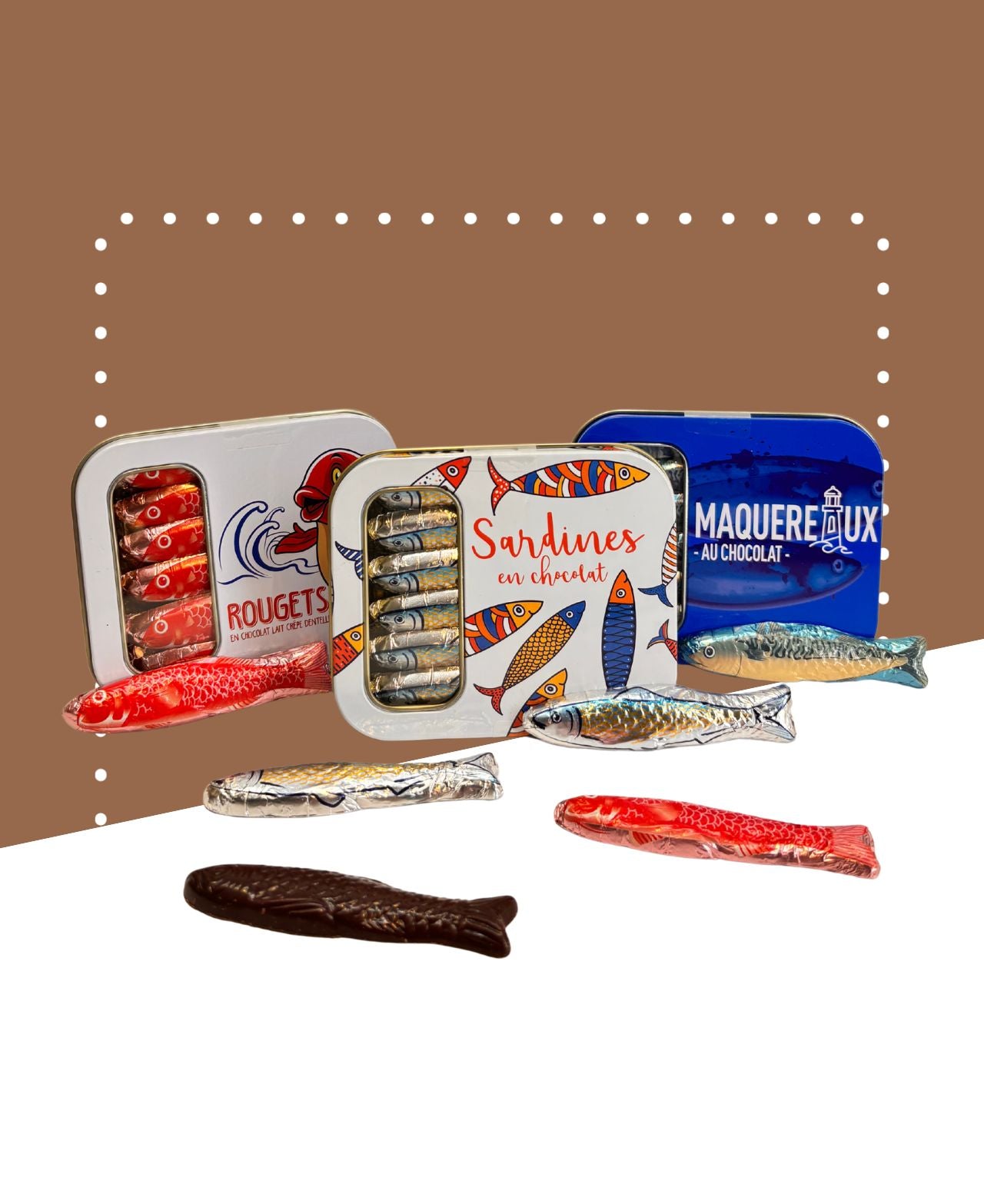 Poissons chocolatées en boite