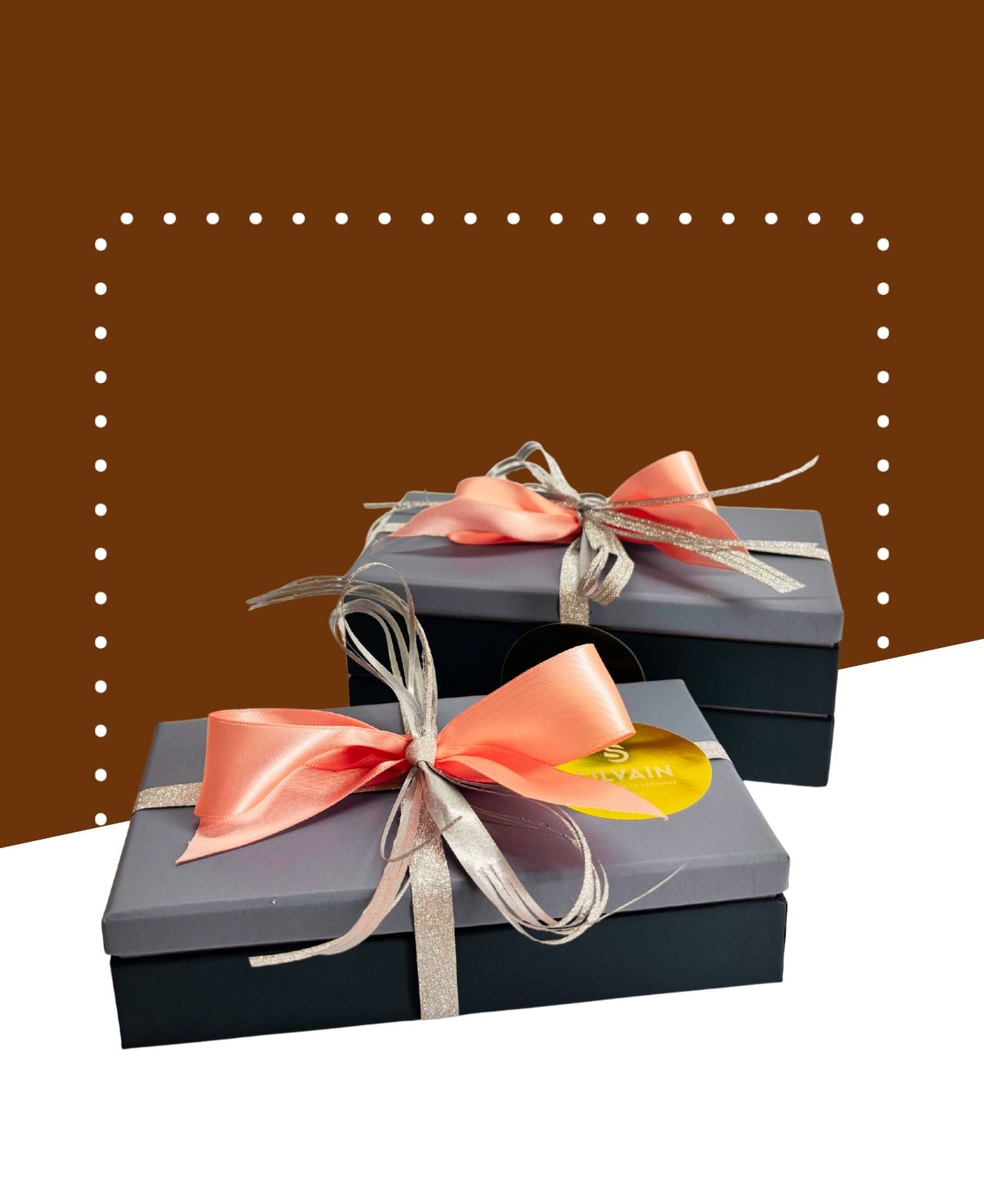 Assorted dark and milk chocolates in a decorative ballotin by SCHAAL.