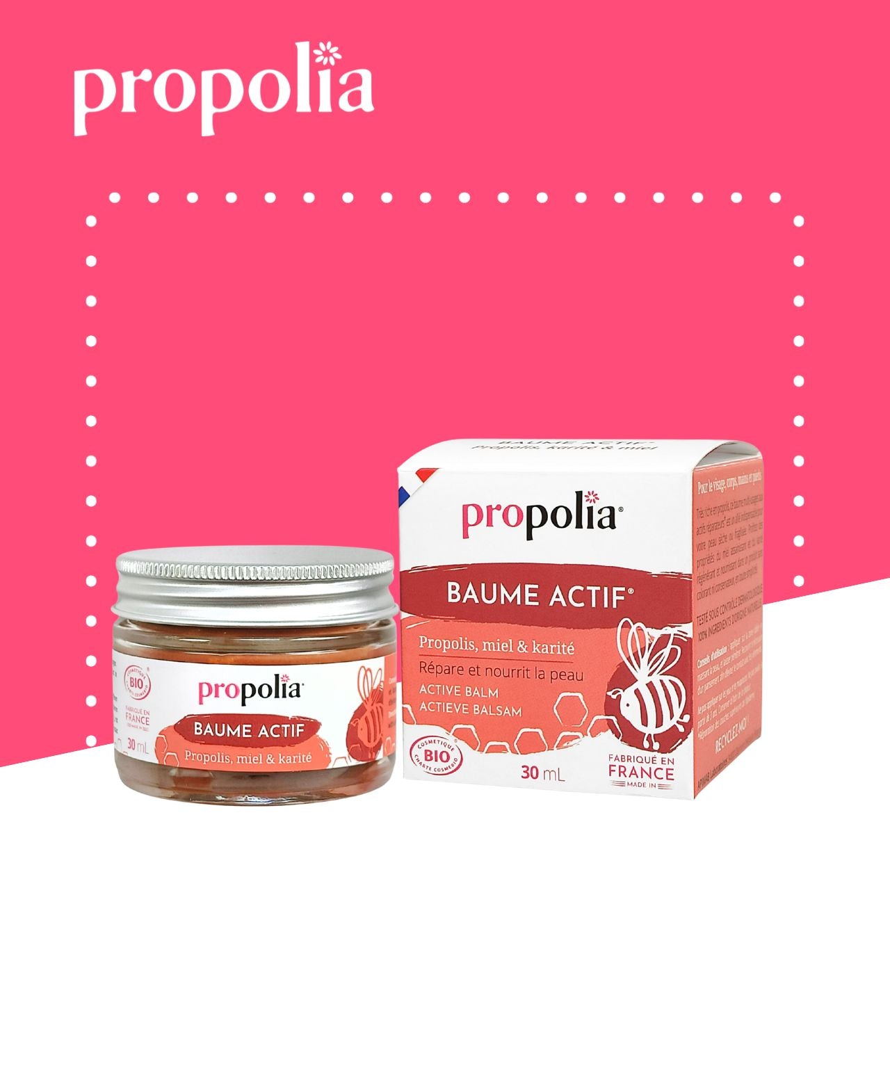 Baume Actif® certifié Bio Propolis, Karité & Miel