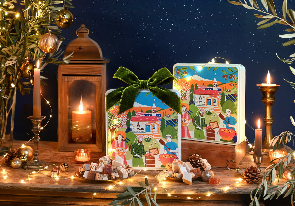 Coffret Provence illustrée Assortiment nougats, polissons & pâtes de fruits