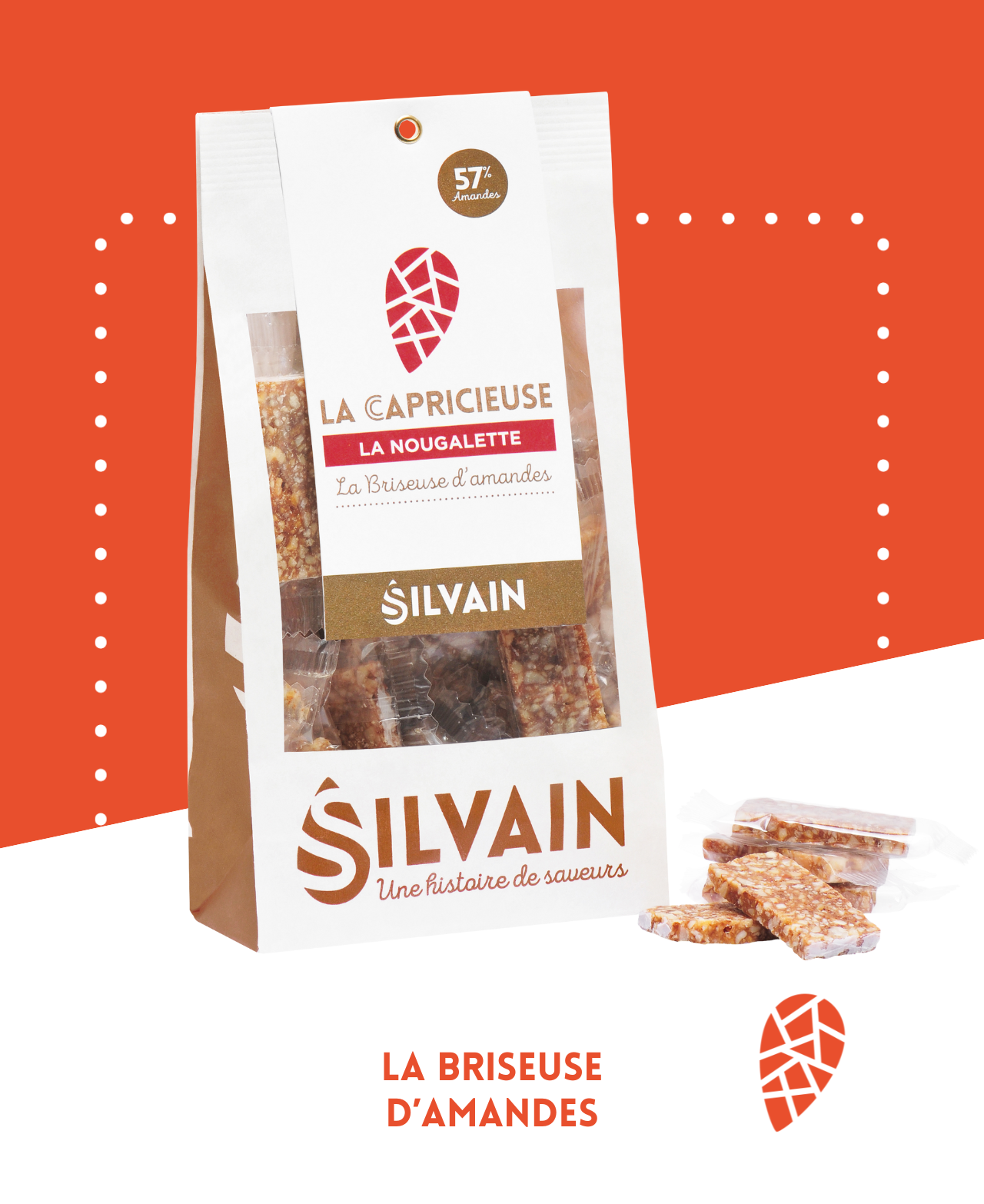 A crunchy almond and caramelized honey nougat with vanilla and whisky flavor.