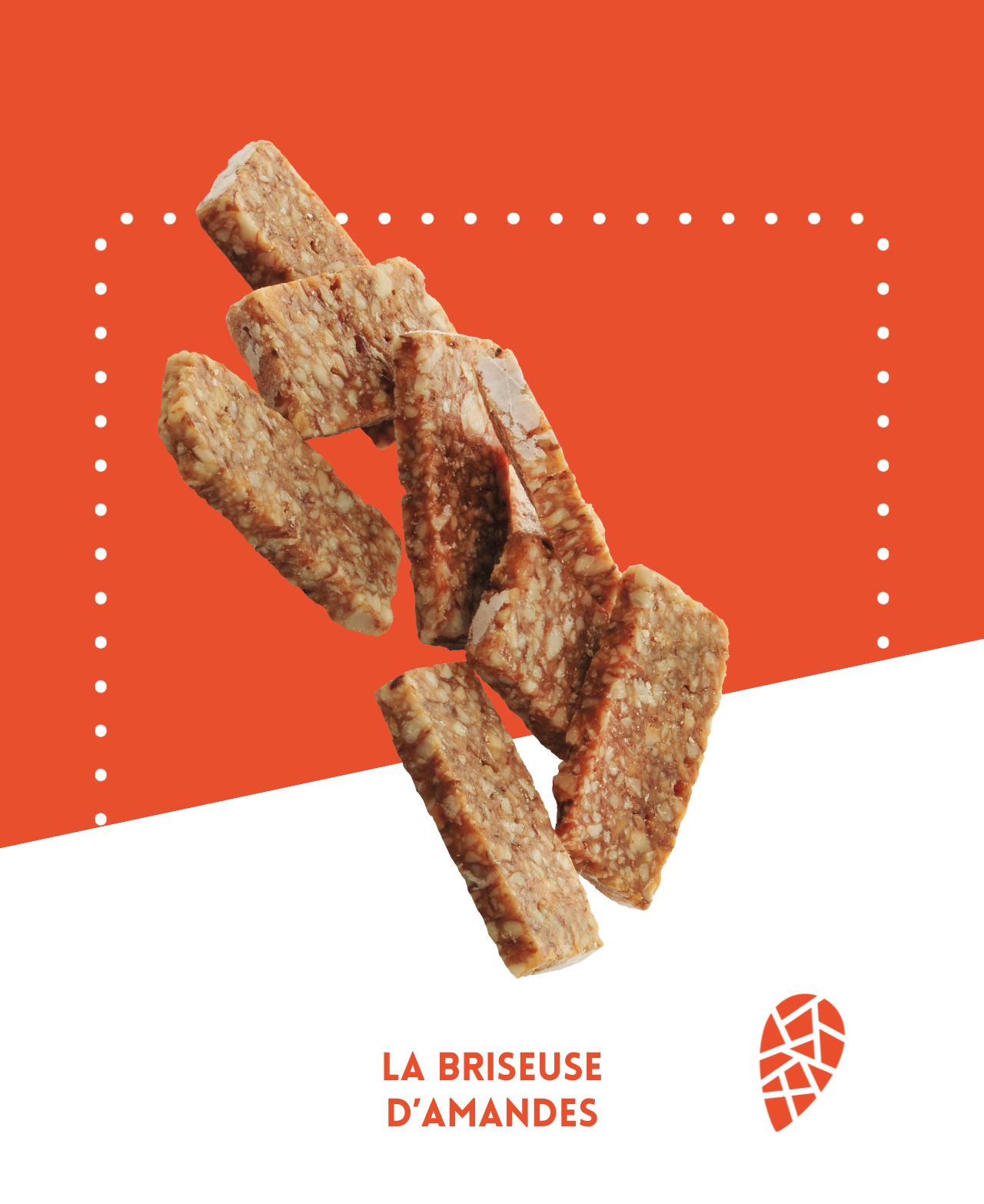 Petit domino croquant aux amandes brisées, miel caramélisé, vanille et whisky visible