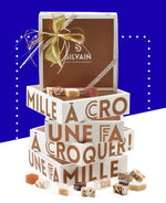 Coffret cadeau LA COUSINADE SILVAIN avec nougats, calisson, pâtes de fruits ou chocolats.