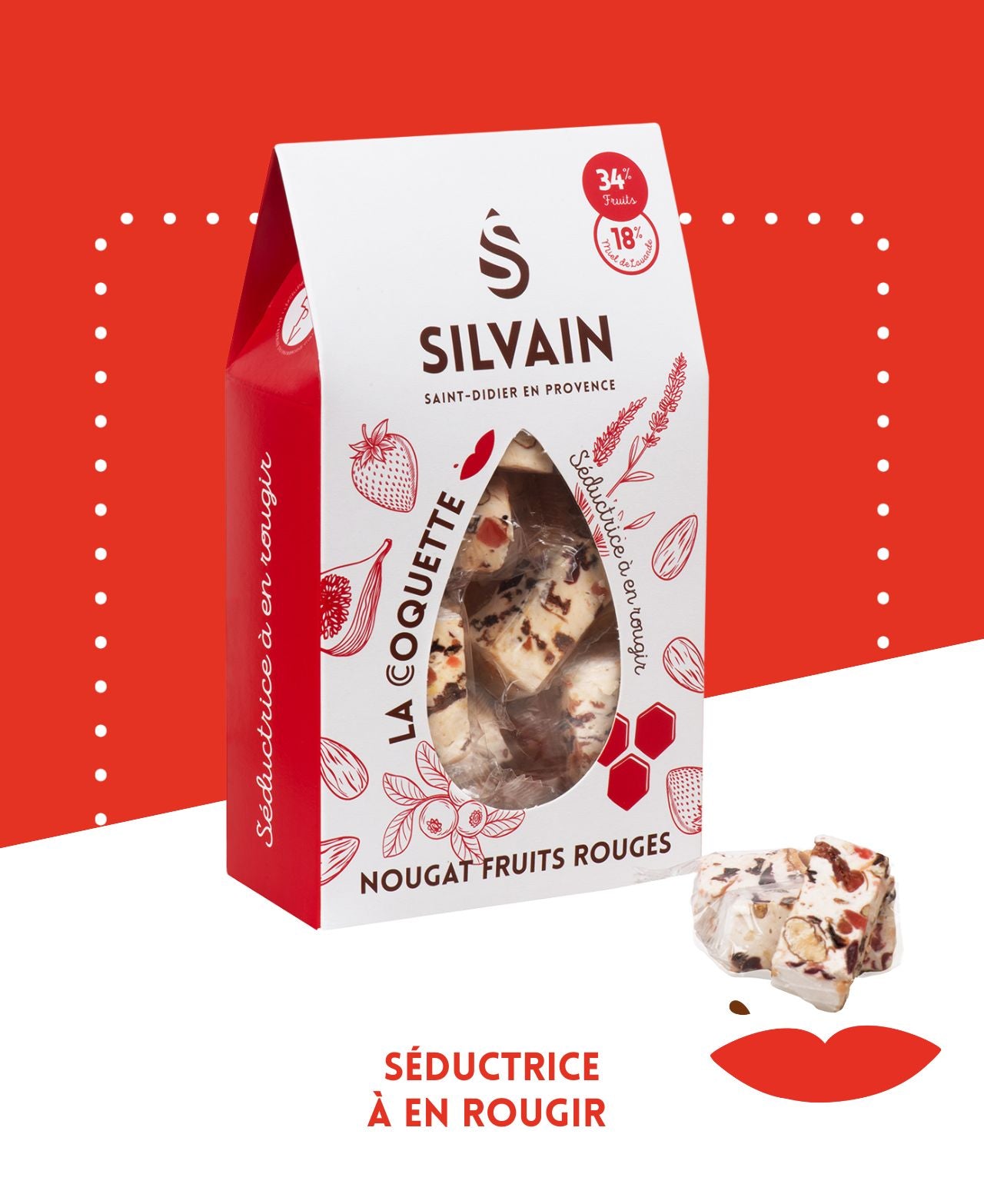 La coquette - Nougat aux fruits rouges en sachet et vrac