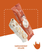 Nougat blanc avec noisettes et amandes, emballé de 30 grammes.