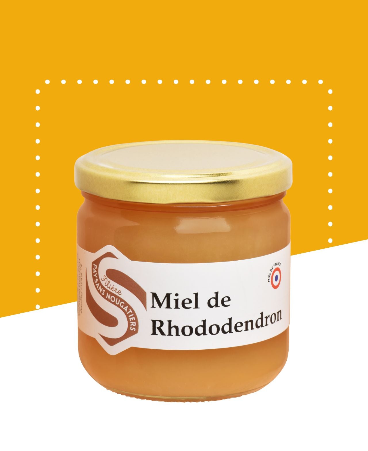 Pot de 500g de miel de rhododendron doux et légèrement boisé récolté en Ariège en été