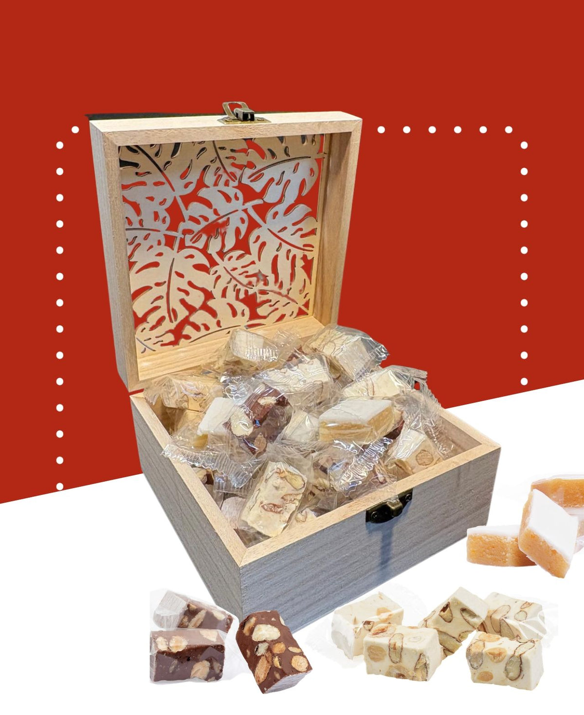 Coffret carré - Feuillage en Bois