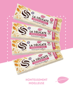 Nougat blanc tendre La délicate avec amandes grillées et miel de lavande en morceaux moelleux