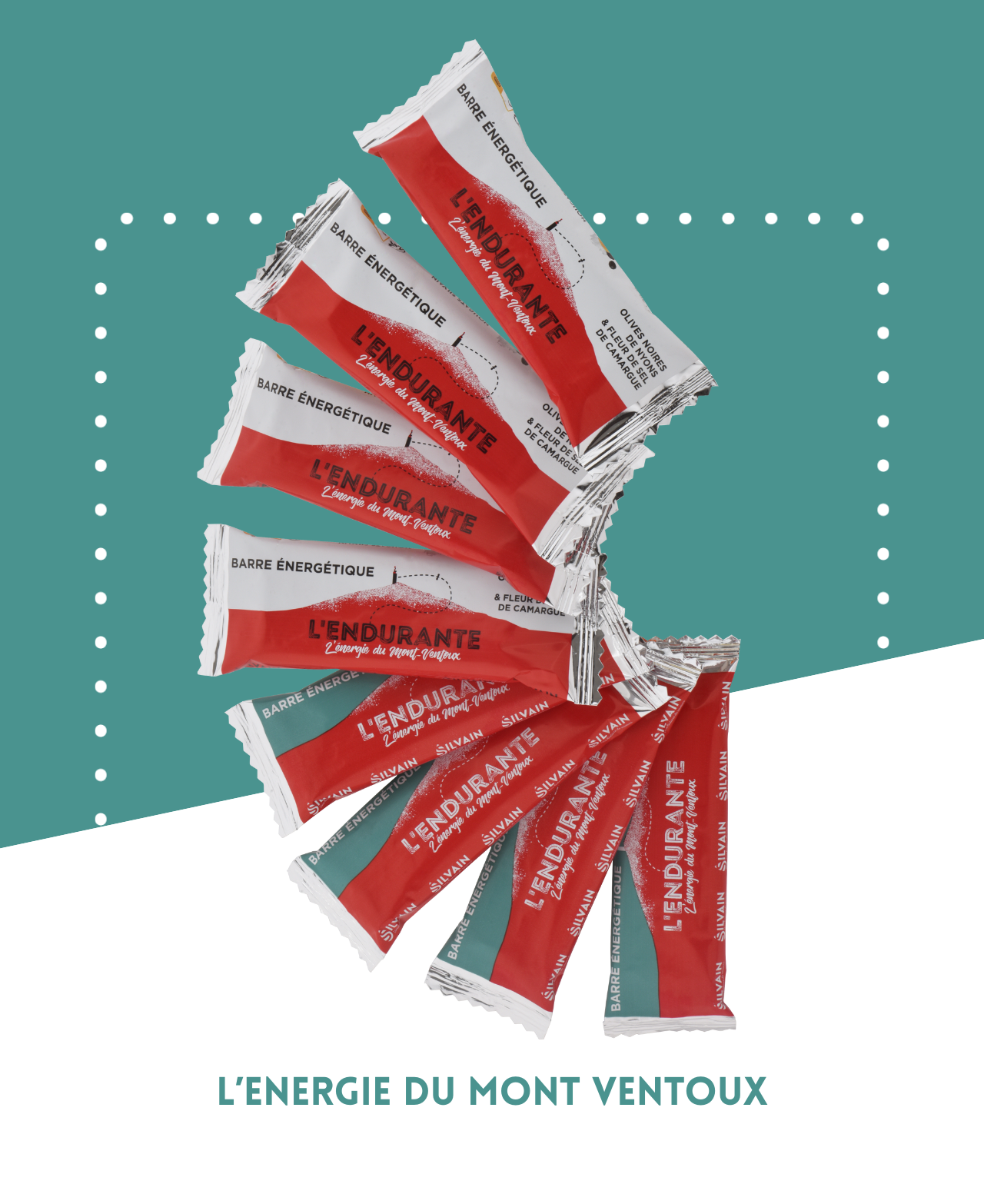 Pack de 8 barres énergétiques L'Endurante, 4 salées aux olives et 4 au miel et pollen