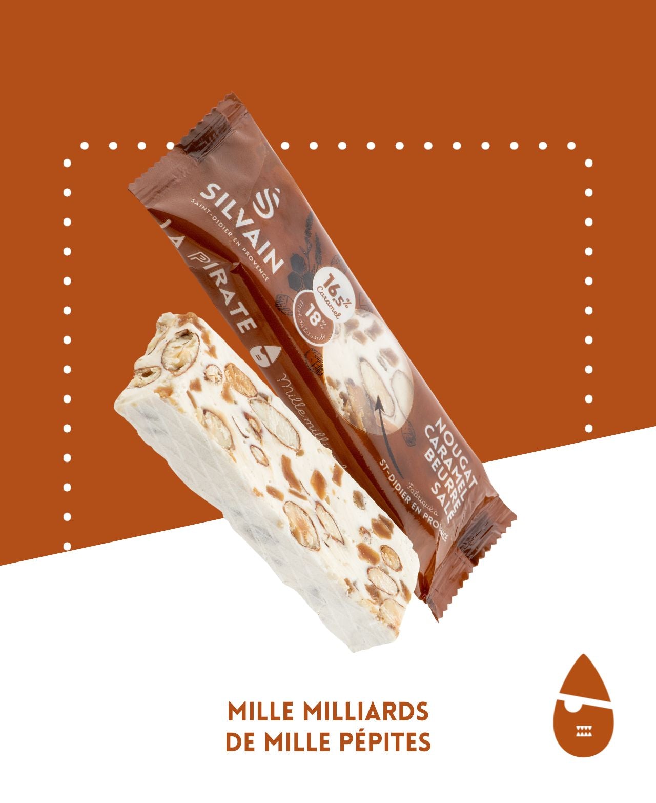 La pirate, nougat aux pépites de caramel 30g