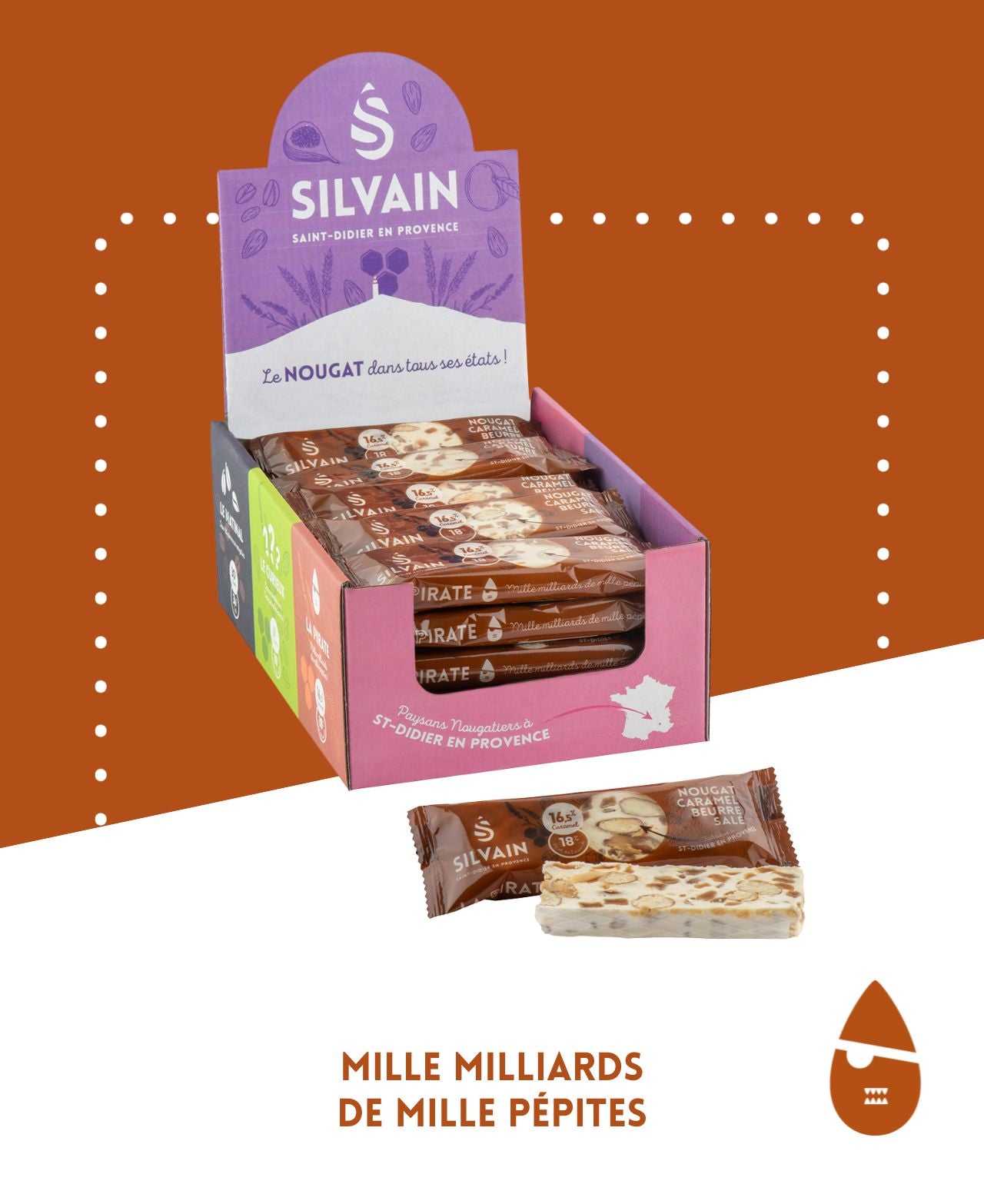 La pirate, nougat aux pépites de caramel 30g