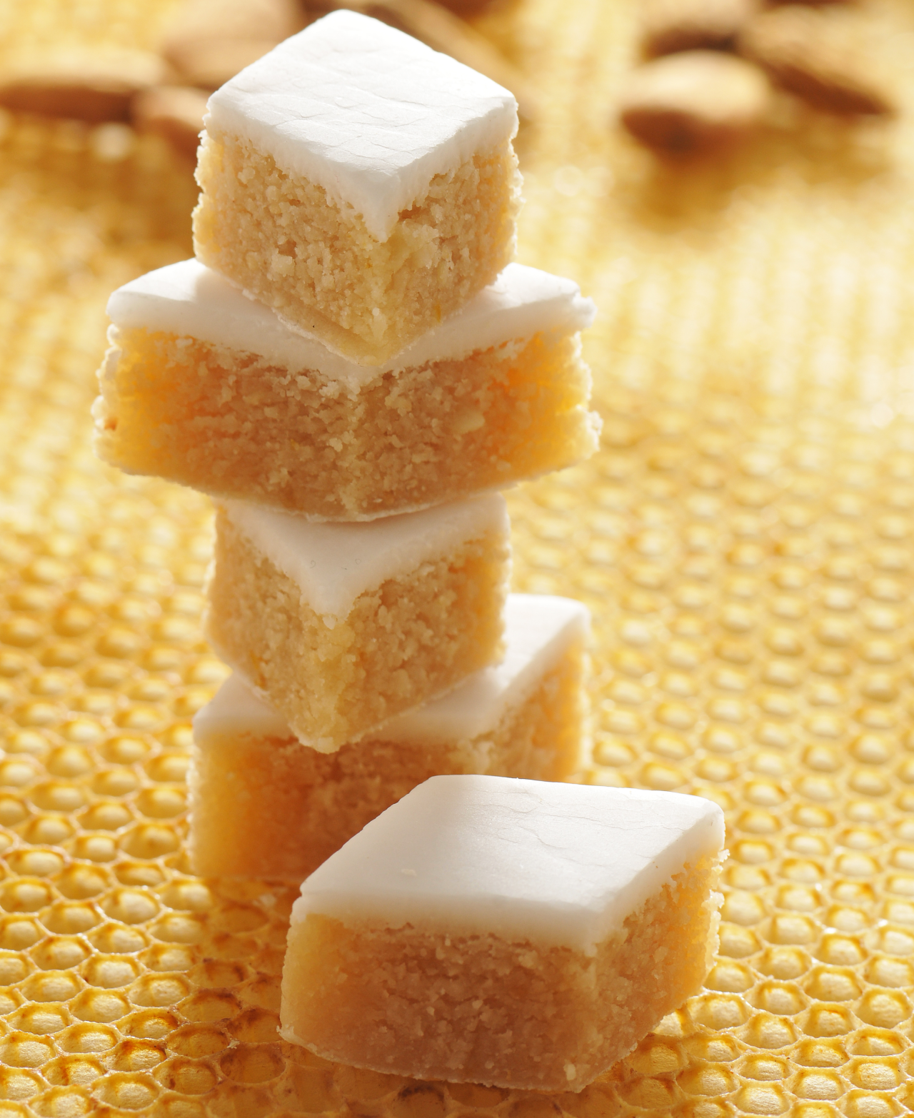 Calisson Silvain featuring almond paste, clementine liqueur, and candied oranges.