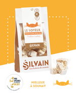 Nougat blanc extra miel avec miel de lavande et amandes, de couleur jaune pastel.