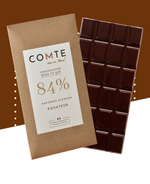 Tablette de chocolat noir 84% cacao d'Équateur, fine sans amertume, avec notes épicées.