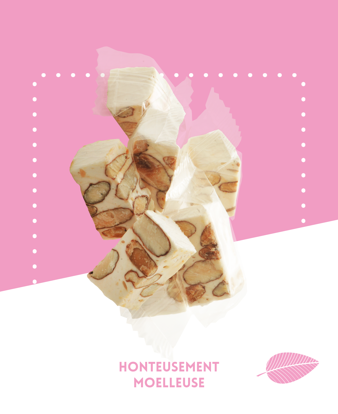 Nougat blanc tendre La délicate avec amandes grillées et miel de lavande